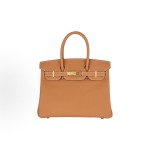 HERMES爱⻢仕 Birkin 30 ⾦扣 ⼥款 37 Gold ⾦棕